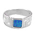 The Neptune Collection - Sterling Silver Ring - Greek Key Opal Square
