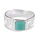 Sterling Silver Ring - Greek Key Turquoise Square