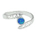 The Neptune Collection - Sterling Silver Ring - Greek Key Serpent with Opal Circle