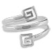 Sterling Silver Ring - Spiral with Double Greek Key Motif (Adjustable)