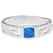 The Neptune Collection - Sterling Silver Ring - Greek Key Opal Square (5mm)