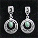 Sterling Silver Dangle Earrings - Greek Key Circle (17mm)