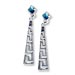 Sterling Silver Dangle Earrings - Triangular Greek Key (45mm)