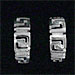 Sterling Silver Hoop Earrings - Greek Key (20mm)