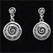 Sterling Silver Dangle Earrings - Greek Key Circle (17mm)