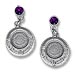 Sterling Silver Dangle Earrings - Greek Key Phaistos Disk (17mm)