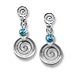 Sterling Silver Dangle Earrings - Double Spiral (32mm)