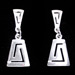 The Clio Collection - Sterling Silver Earrings Greek Key Trapezoid (26mm)
