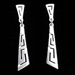 The Clio Collection - Sterling Silver Earrings Greek Key Angular Triangle (39mm)