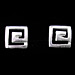 The Clio Collection - Sterling Silver Post Earrings Greek Key Cutout (8mm)