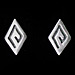 The Clio Collection - Sterling Silver Post Earrings Greek Key Diamond (9mm)