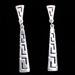 The Clio Collection - Sterling Silver Earrings Triple Greek Key Triangle (38mm)