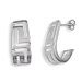 Sterling Silver Hoop Earrings - Greek Key Curve (18mm)