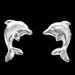 The Clio Collection - Sterling Silver Post Earrings Minoan Dolphins (10mm)