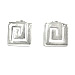Sterling Silver Earrings - Greek Key - Meander Clip On (15mm)