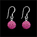 The Rio Collection - Swarovski Crystal Ball Hook Earrings Magenta (10mm)