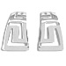 Sterling Silver Earrings - Double Greek Key Curve Clip On (20mm)