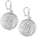 Sterling Silver Earrings - Swirl Motif Circle with Hammered Detail (28mm)