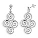 The Ariadne Collection - Sterling Silver Earrings - Cluster of Four Swirl Motif (31mm)