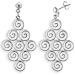 The Ariadne Collection - Sterling Silver Earrings - Cluster of Nine Swirl Motif (51mm)