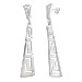 The Clio Collection - Sterling Silver Earrings - Greek Key Curve (66mm)