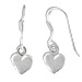 Sterling Silver Earrings - Hanging Heart (9mm)