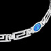 The Neptune Collection - Sterling Silver Bracelet - Greek Key Opal Oval (4mm)