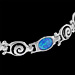 The Neptune Collection - Sterling Silver Bracelet - Swirl Link Opal Oval (6mm)
