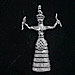 Sterling Silver Pendant - Minoan Snake Goddess (43mm)