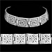 Sterling Silver Men's Bracelet - 2 Sided with Greek Key and Floral Motif (13mm)