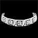 Sterling Silver Men's Bracelet - Square Greek Key Links (12mm)