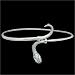 Sterling Silver Arm Bracelet - Decorated Serpent (90mm)