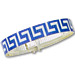 Sterling Silver Bracelet - Greek Key Laser Print Blue and Silver (13mm)