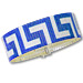 Sterling Silver Bracelet - Greek Key Laser Print Blue and Silver (24mm)