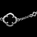 Platinum Plated Sterling Silver Bracelet - Floral Charm w/ Onyx Stone & Cross