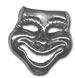 Sterling Silver Pendant - Classic Comedy Mask Large (30mm)