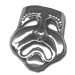 Sterling Silver Pendant - Classic Tragedy Mask Large (30mm)