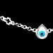 The Amphitrite Collection - Sterling Silver Bracelet - Mother of Pearl Teardrop w/ Mati & Cross