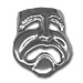 Sterling Silver Pendant - Classic Tragedy Mask Medium (20mm)