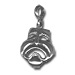 Sterling Silver Pendant - Classic Tragedy Mask Small (25mm)