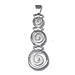 Sterling Silver Pendant - Triple Swirl Motif Sandblasted (40mm)