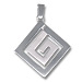 Sterling Silver Pendant - Greek Key Large Sandblasted (24mm)