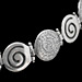 Sterling Silver Bracelet -  Phaistos Disc & Swirl Motifs (12mm)