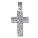 Sterling Silver Pendant - Punched Silver Cross (35mm)