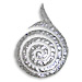 Sterling Silver Pendant - Punched Silver Swirl Motif with Tail (45mm)