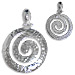 Sterling Silver Pendant - Punched Silver Swirl Motif (26mm)