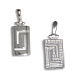 Sterling Silver Pendant - Rectangle Greek Key Medium (12mm)