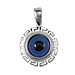 Greek Sterling Silver Mati Collection - Round Pendant Open Greek Key (18mm)