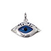 Greek Sterling Silver Mati Collection - Eye Shaped Pendant Greek Key (26mm)