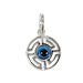 Greek Sterling Silver Mati Collection - Round Pendant Greek Key (13mm)